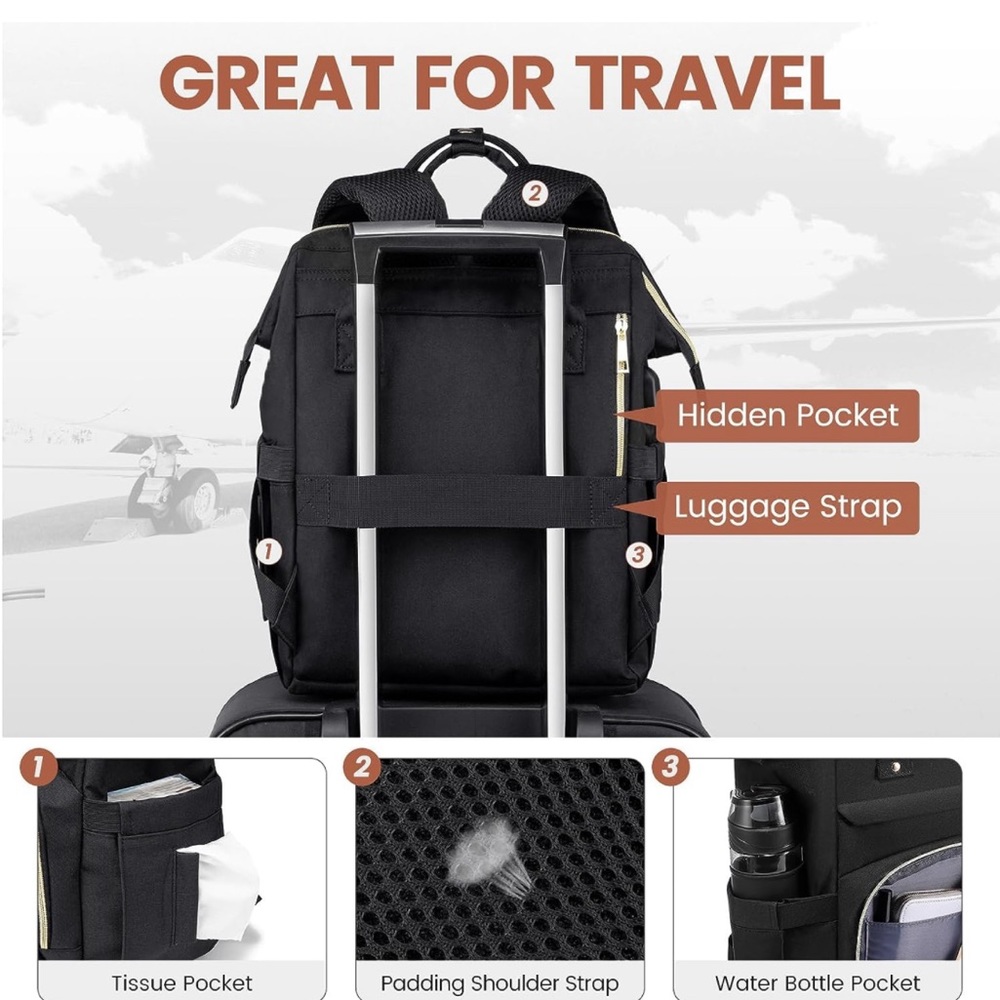 LOVEVOOK Laptop Backpack, 17 Inch Professional Womens Purse with USB Port - Picture 4 of 6